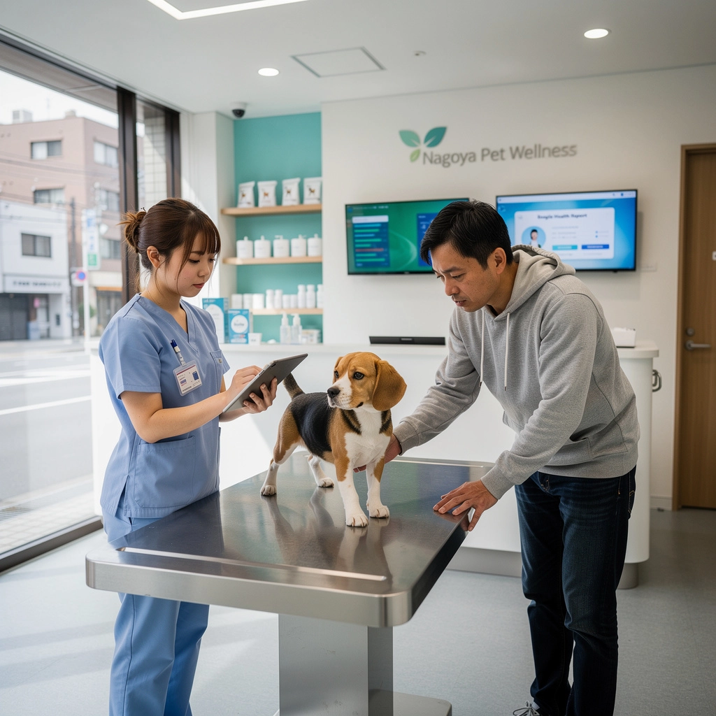 ペットとの日常生活を楽しむ家族の風景